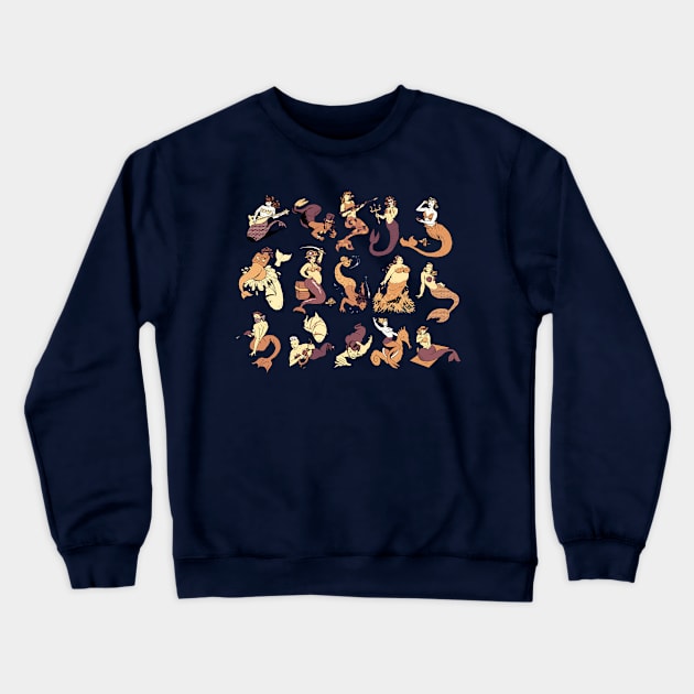 Mermaid Pin-ups (Alternate) Crewneck Sweatshirt by Victor Maristane
